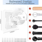 Nail-Free Adjustable Curtain Rod Bracket Holders – Drill-Free & Wall-Safe Transparent, 8PCS