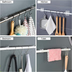 Nail-Free Adjustable Curtain Rod Bracket Holders – Drill-Free & Wall-Safe Transparent, 8PCS