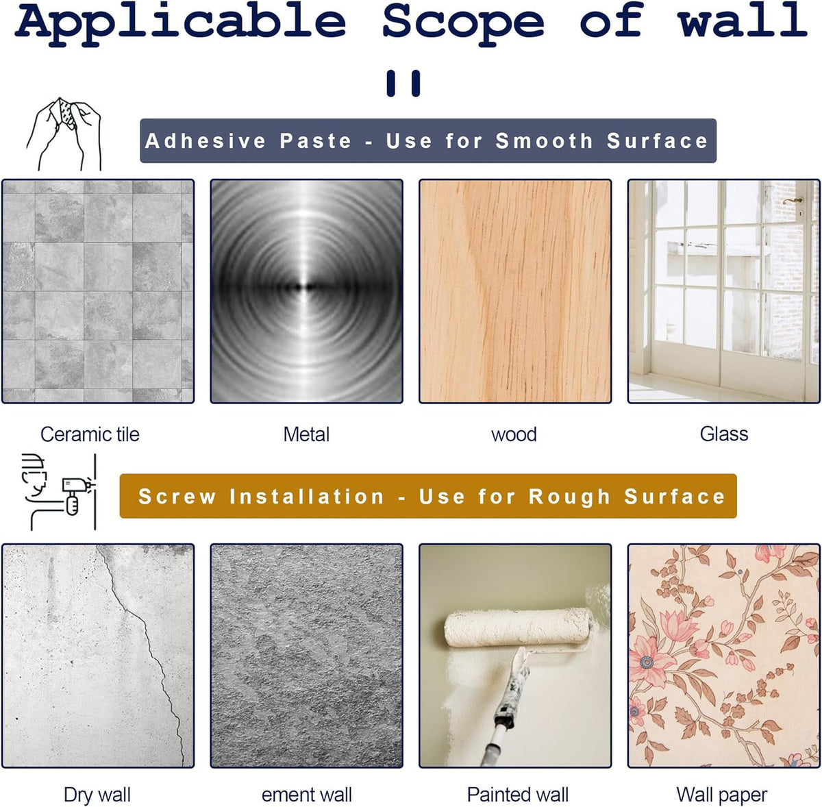 Nail-Free Adjustable Curtain Rod Bracket Holders – Drill-Free & Wall-Safe Transparent, 8PCS