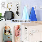 Nail-Free Adjustable Curtain Rod Bracket Holders – Drill-Free & Wall-Safe Transparent, 8PCS